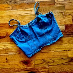 Denim cropped tank